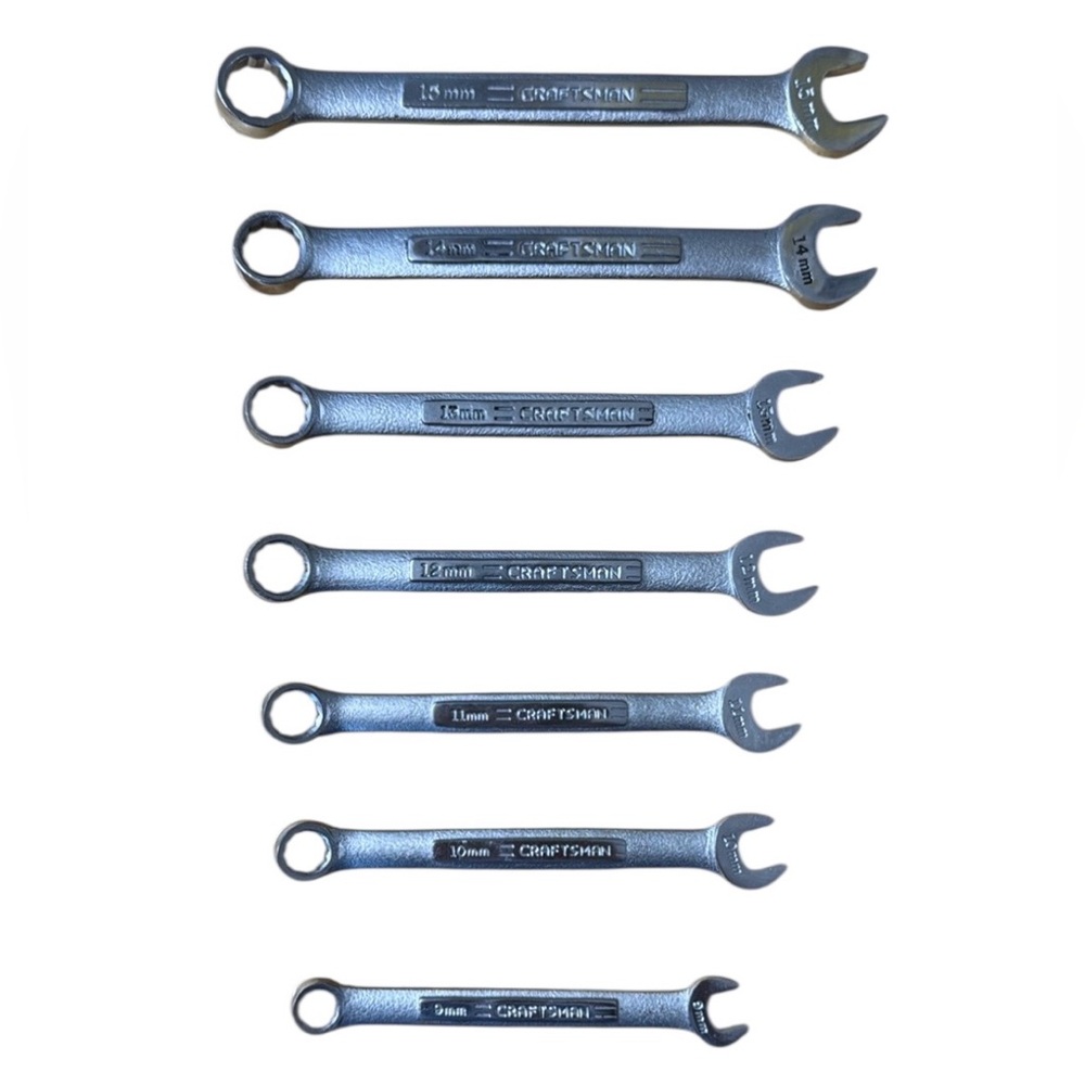 Vintage Craftsman 12-Pt Metric Combination Wrenches Set 9mm-15mm Forged in USA